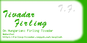 tivadar firling business card